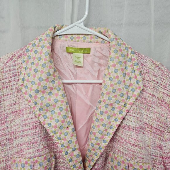 Vintage Sigrid Olsen Blazer Pink Tweed Coquette Twee Boho Office 22W - Picture 2 of 11